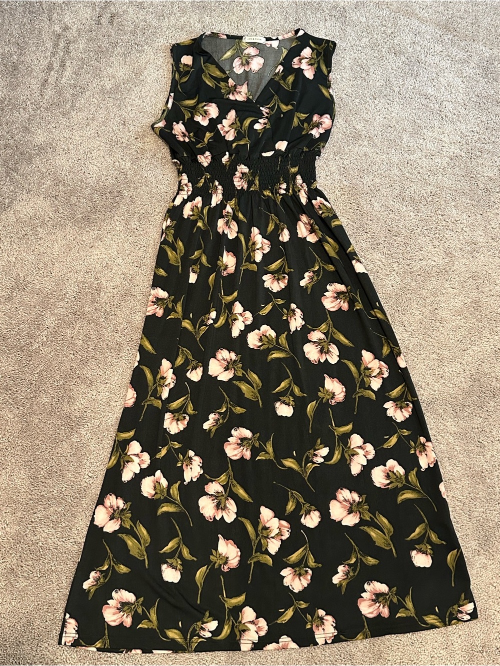 Jon & Anna Black Maxi Dress with Pink Floral Print